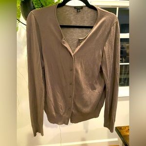 Ann Taylor size L taupe cardigan